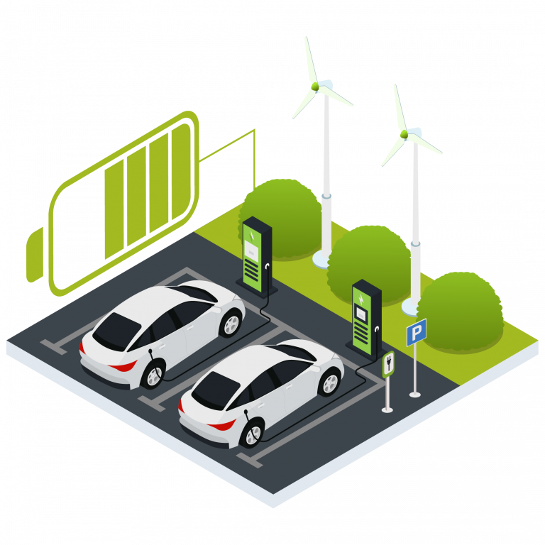 green ev parking area